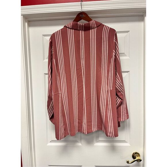 Torrid Mauve & White Stripe Suit Jacket Blazer sz 4X EUC - Picture 6 of 7